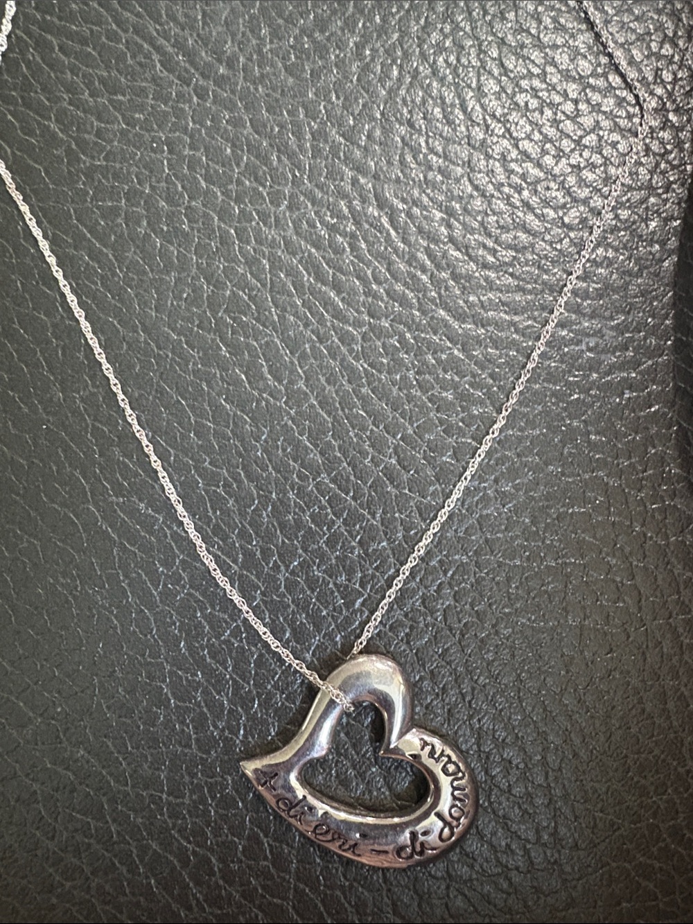 Joseph Esposito falling heart necklace .925 sterling with Italian inscription